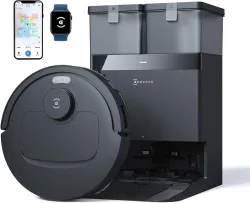 ECOVACS N50 Pro Omni Black 2026 New Launch, 25000 Pa Suction Robotic Floor Cleaner Self-Emptying Omni-Station, Zerotangle 3.0, Hot Air-Drying, Auto-Lift Mop On Carpet, Upto 300 Mins with 2 i...