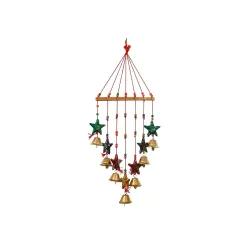 eCraftIndia Handcrafted Decorative Colorful Stars Wall / Door / Window Hanging Bells | Diwali Decoration Items for Home
