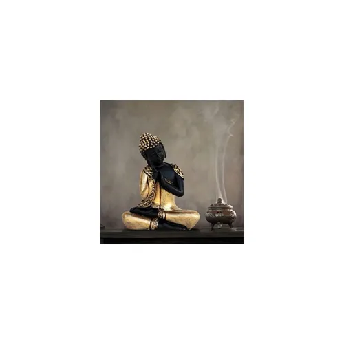 Image of eCraftIndia Handcrafted Thinking Buddha Polyresin Statue