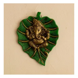 eCraftIndia Metal Golden Lord Ganesha Idol
