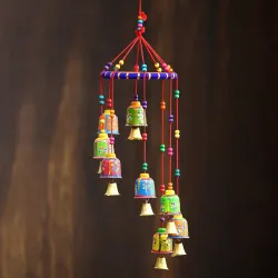 eCraftIndia Multicolour Handcrafted Decorative Window Door Wall Hanging Bells