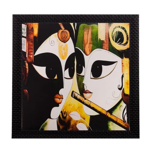 Image of eCraftIndia Radha Krishna Wall Art Painting Matt Texture