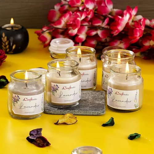 Image of eCraftIndia So5 Lavender Scented Candles 