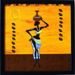 eCraftIndia Tribal Lady Wall Art Painting