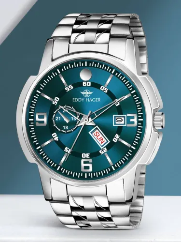 Image of EDDY HAGER Olive Day and Date Analog Watch - For Men EH-226-OLIVE
