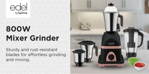 Image of Edel by Lifelong Premio 2.0 800 W Juicer Mixer Grinder (Premio 2.0 | 4 Jars | Black)