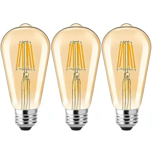 Image of Edison Tungsten Filament Antique Glass Light Bulbs (pack of 3)