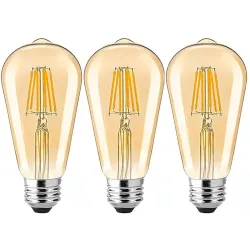 Edison Tungsten Filament Antique Glass Light Bulbs (pack of 3)