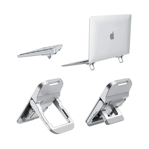 Image of EDNITA ( 2Pcs Mini Laptop Stand for Desk | Portable Metal PC Desk Stand, Aluminium Cooling Pad Mini Clip Compatible with
