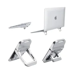 EDNITA ( 2Pcs Mini Laptop Stand for Desk | Portable Metal PC Desk Stand, Aluminium Cooling Pad Mini Clip Compatible with