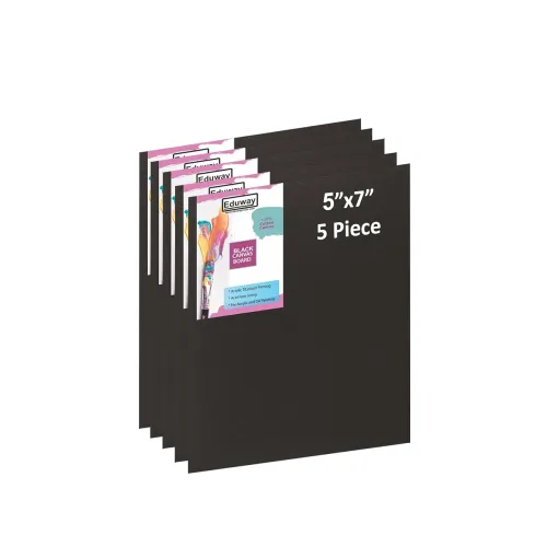 Image of Eduway Cotton Black Canvas Board (5x7 inch, pack of 5)