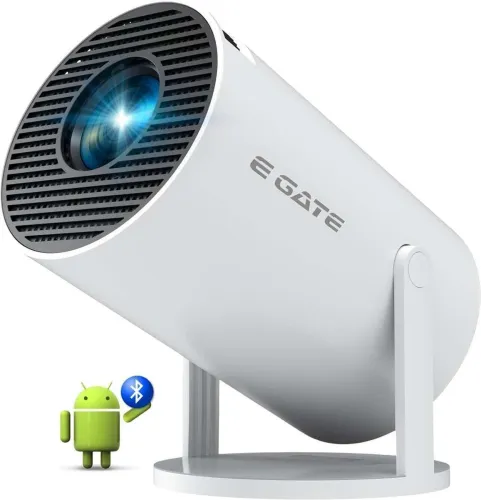 Image of Egate Atom 2X Smart Projector (Android 13, 720p, WiFi 6, 4K Support, 3500 lm, White)