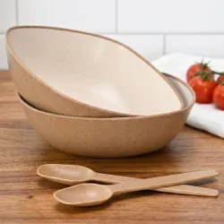 Eha 750ml Earth Friendly Multipurpose Bowls with Spoons Set of 2