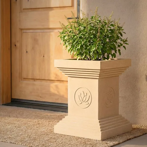 Image of Eha Earth Friendly Rice Husk Tulasi Big Planter (20 Inch, 1 Unit)