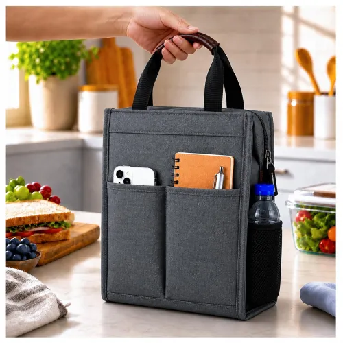 Image of Eightiz Thermal Insulated Lunch Bag for Women & Men Waterproof Soft Cooler Tote Leakproof Reusable Lunch Box Bag with St