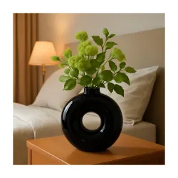 EIRA Donut Ceramic Flower Vase 6-Inch