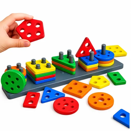Image of EITHEO Geometric Angle Blocks for Kids | 26 Pcs Montessori Sorting & Stacking
