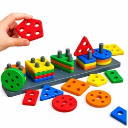 EITHEO Geometric Angle Blocks for Kids | 26 Pcs Montessori Sorting & Stacking