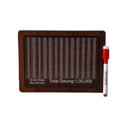 Eitheo Wooden Piggy Bank (1 Lakh Capacity, Savings & Challenge Box)