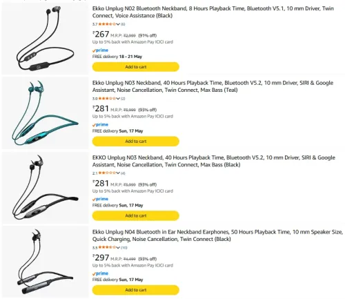 Image of EKKO Buds upto 90% discount 