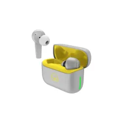 Ekko Earbeats PRO T10 Bluetooth Truly Wireless in Ear Earbuds with mic -TWS with ANC & ENC Call Noise Cancellation, Transparency Mode, Playback Time 45H, Maxx Bass, Twin Connect, (Grey & Yel...