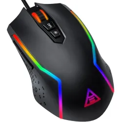 EKSA EM100 Gaming Mouse Wired Ergonomic Gaming Mice with 7 Programmable Buttons, Chroma RGB 6 Backlit& Adjustable 8000DP