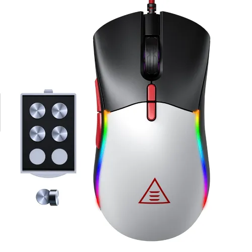 Image of EKSA EM200 Gaming Mouse Wired, USB Mice with 13 RGB Backlit (Black and White)