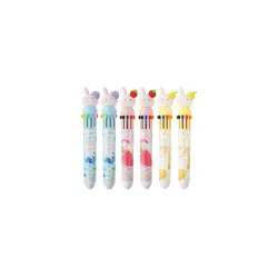 Elecart 10 in 1 Retractable Ballpoint Pen (6, Rabbit)