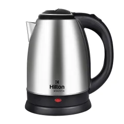 Hilton Electric Amaze Electric Kettle with Stainless Steel Body, used for boiling Water, making tea and coffee, instant noodles, soup etc. 1400 Watt (Silver) (1.5 Litre)