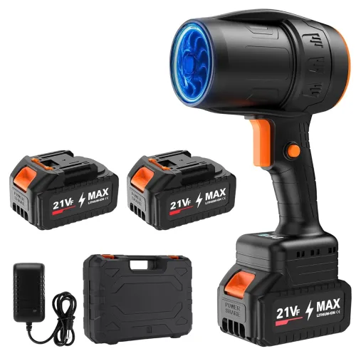 Image of Electric Cordless Leaf Blower 330,000 RPM Turbo Jet 2 X 4.0 Ah Batteries & Charger Included