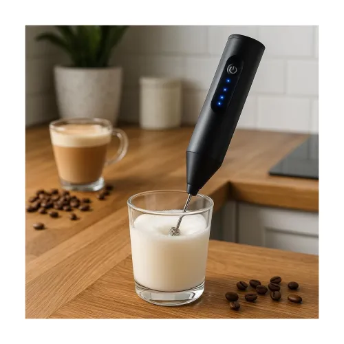 Image of Electric Milk Frother Handheld Whisk Beater Foam Maker for Mocktails Coffee 