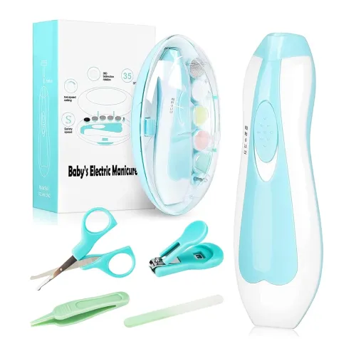 Image of Electric Nail File Drill for Baby No Sharp Claws Hurt (Blue-18 in 1)