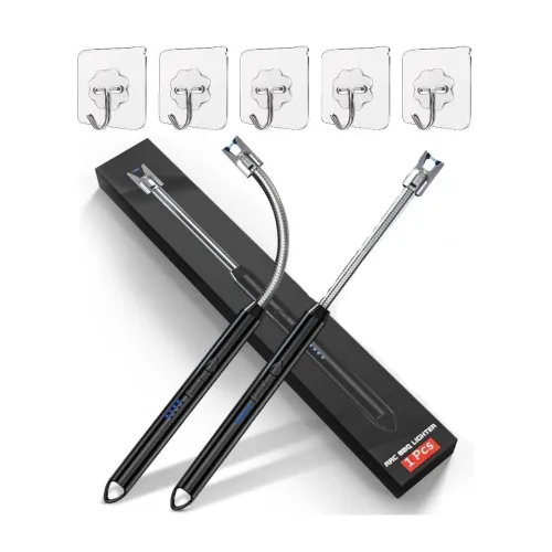 Image of Electric Rechargeable Plasma Gas Lighter for Gas Stove Flexible & Windproof, Black 