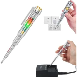 Electrical Tester Pen with Dual Color LED Indication with Pocket Clip for Socket