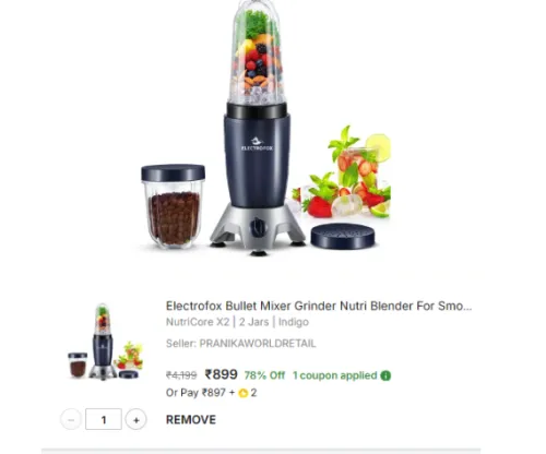 Image of Electrofox Bullet Mixer Grinder Nutri Blender 650w Mixer