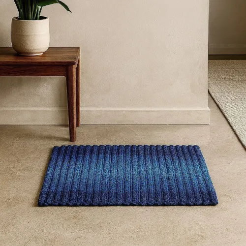 Image of ELEGANT WEAVERS Microfiber Door & Floor Mat (Blue, Medium)