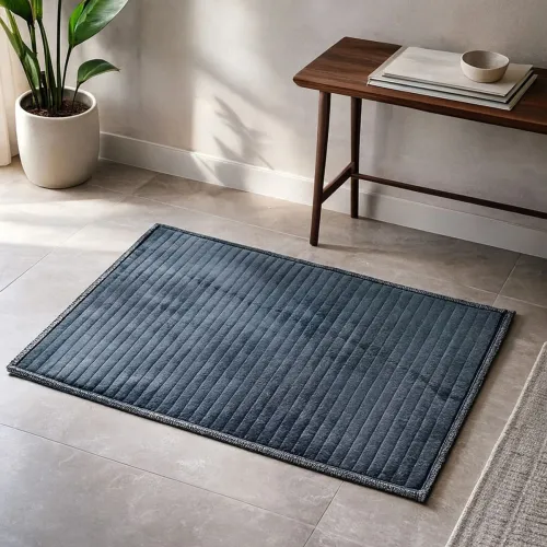 Image of ELEGANT WEAVERS Polyester Door & Floor Mat (Grey, Medium)