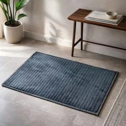 ELEGANT WEAVERS Polyester Door & Floor Mat (Grey, Medium)