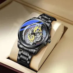 ELEVATE Skeleton Round Analog Watch for Men