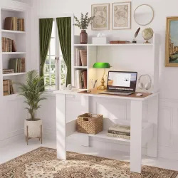 Elevate Study Table with Bookshelf Hutch