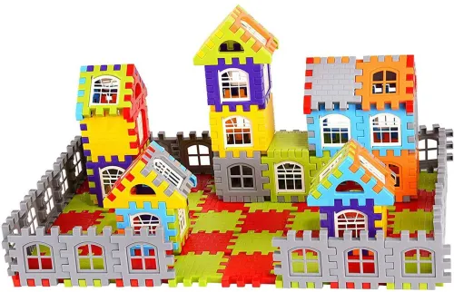 Image of ELEXN Happy House 52-Piece Building Blocks