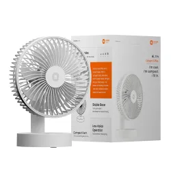 Orient Electric Elfie Rechargeable Personal Fan | 90° Adjustable Airflow | 1800 mAh Battery | 4 Speed Modes | Quiet Operation | USB Type-C Charging | Compact Mini Fan | Cloud White
