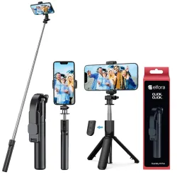 Elfora Bluetooth Selfie Stick Tripod Stand with 360 Degree Adjustable Compatible for iPhone and Android Smartphones, Per