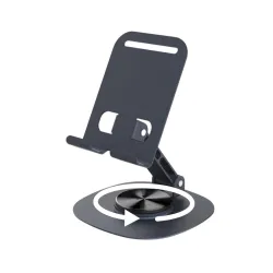 Elfora Rotatable 360° Metal Mobile Stand | Angle Adjustable Desk Phone Holder | Sturdy Anti Slip Base | Compatible with 