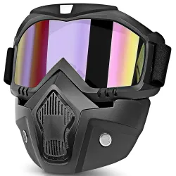Eliane Goggle Mask Anti Scratch Uv Protective Face & Eyewear Windproof Dirt Shield with Soft Foam Padded Detachable Mout