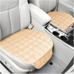 Eliane Memory Foam Car Seat Cushion, Universal Fit with Non-Slip Grip, Storage Pouch, Grey (Beige)