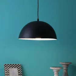 ELIANTE -Modern Black Metal Single Hanging Light With Free - LED LAMP