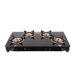 Elica 4 Burner Gas Stove with Toughened Glass Top