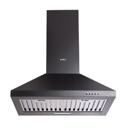 Elica 60cm 1350 m3/hr Baffle Filter Kitchen Chimney | 5 Years Motor Warranty | Push Button Control | Black | AH PLUS 260