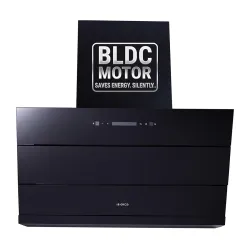 Elica 90cm 1500 m3/hr BLDC Filterless Autoclean Kitchen Chimney with 15 Years Warranty (EFL 3V 901 BLDC HAC LTW MS NERO)